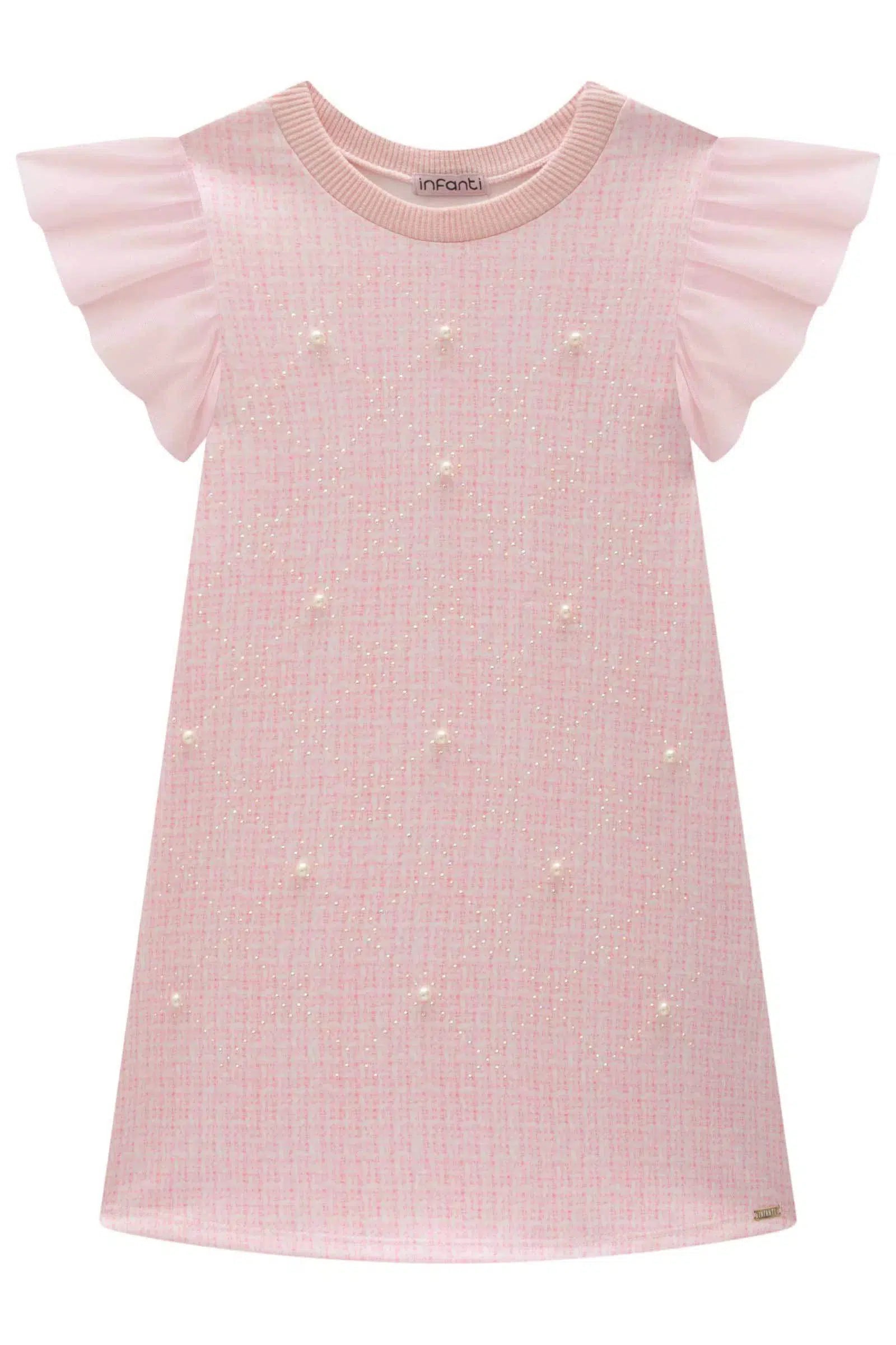 Vestido Infantil em Molecotton e Tule 82177 Infanti