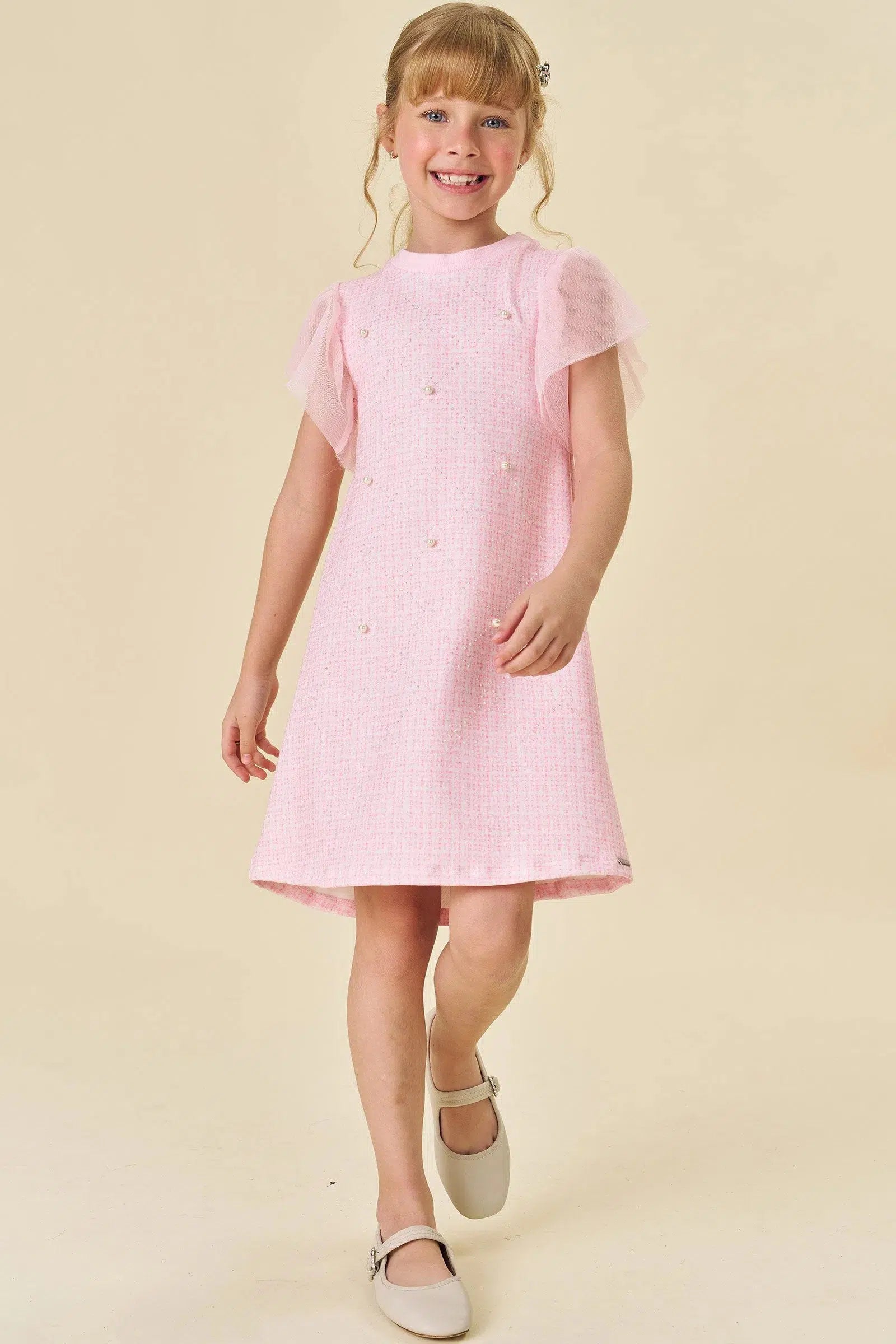 Vestido Infantil em Molecotton e Tule 82177 Infanti