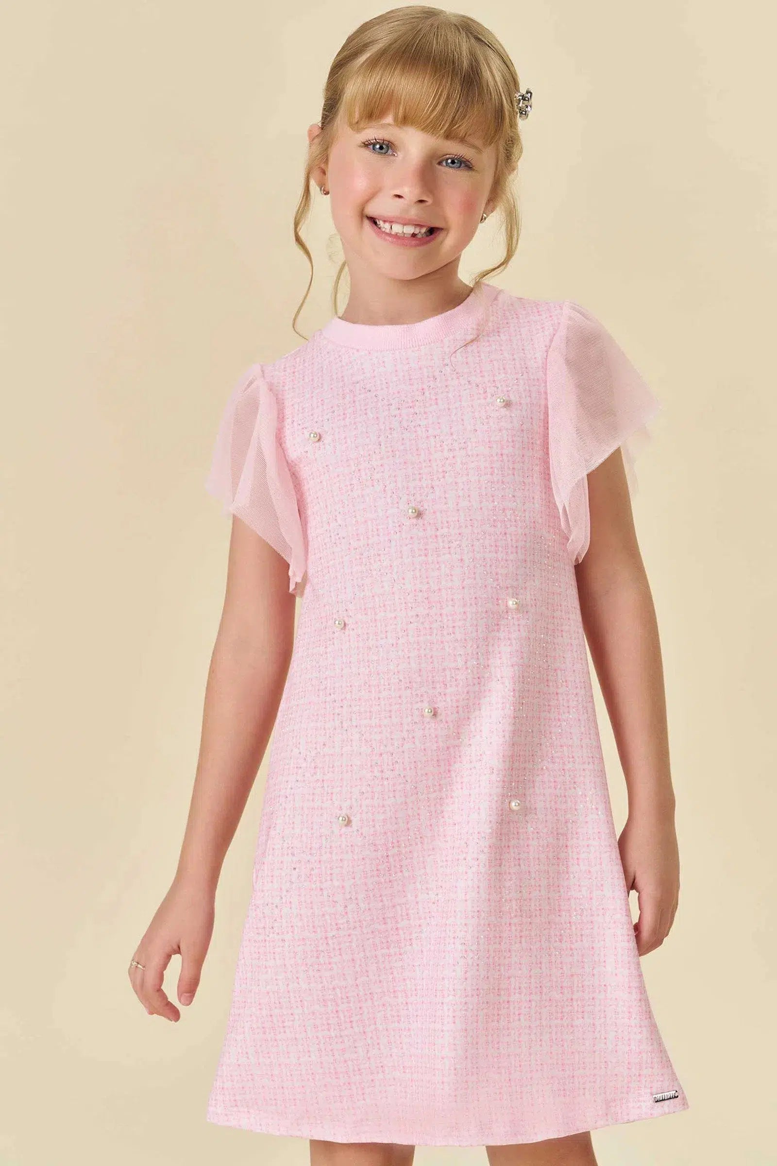 Vestido Infantil em Molecotton e Tule 82177 Infanti