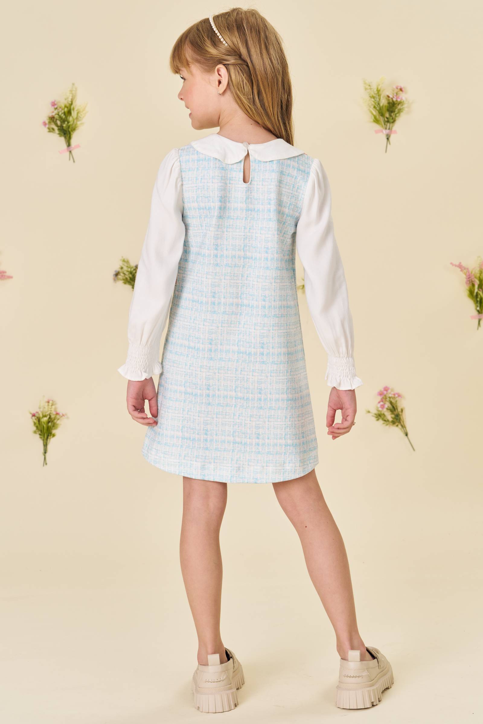 Vestido em Molecotton e Viscose Sarjada 79657 Infanti Infantil Menina