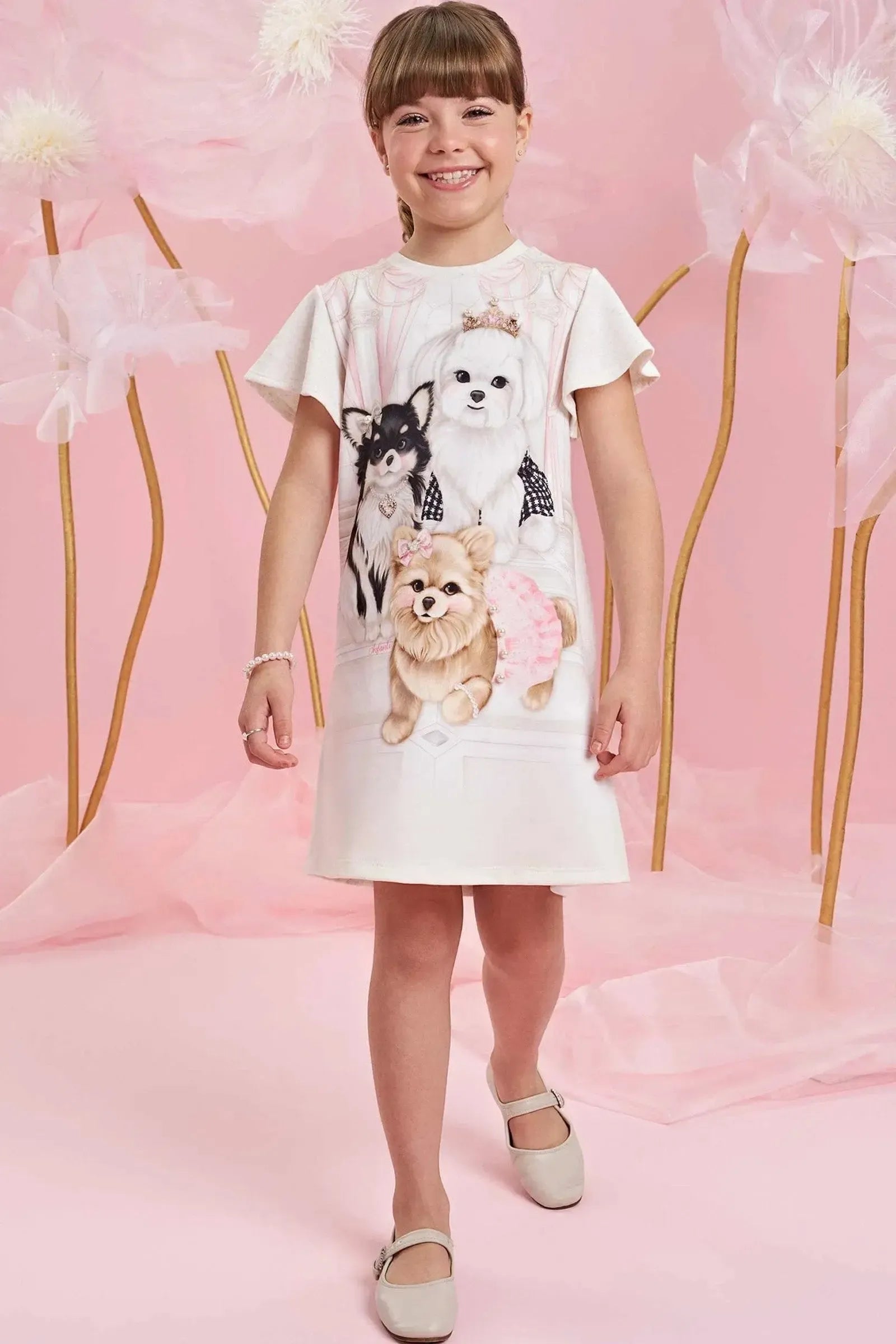 Vestido em Molevisco 82832 Infanti Infantil Menina