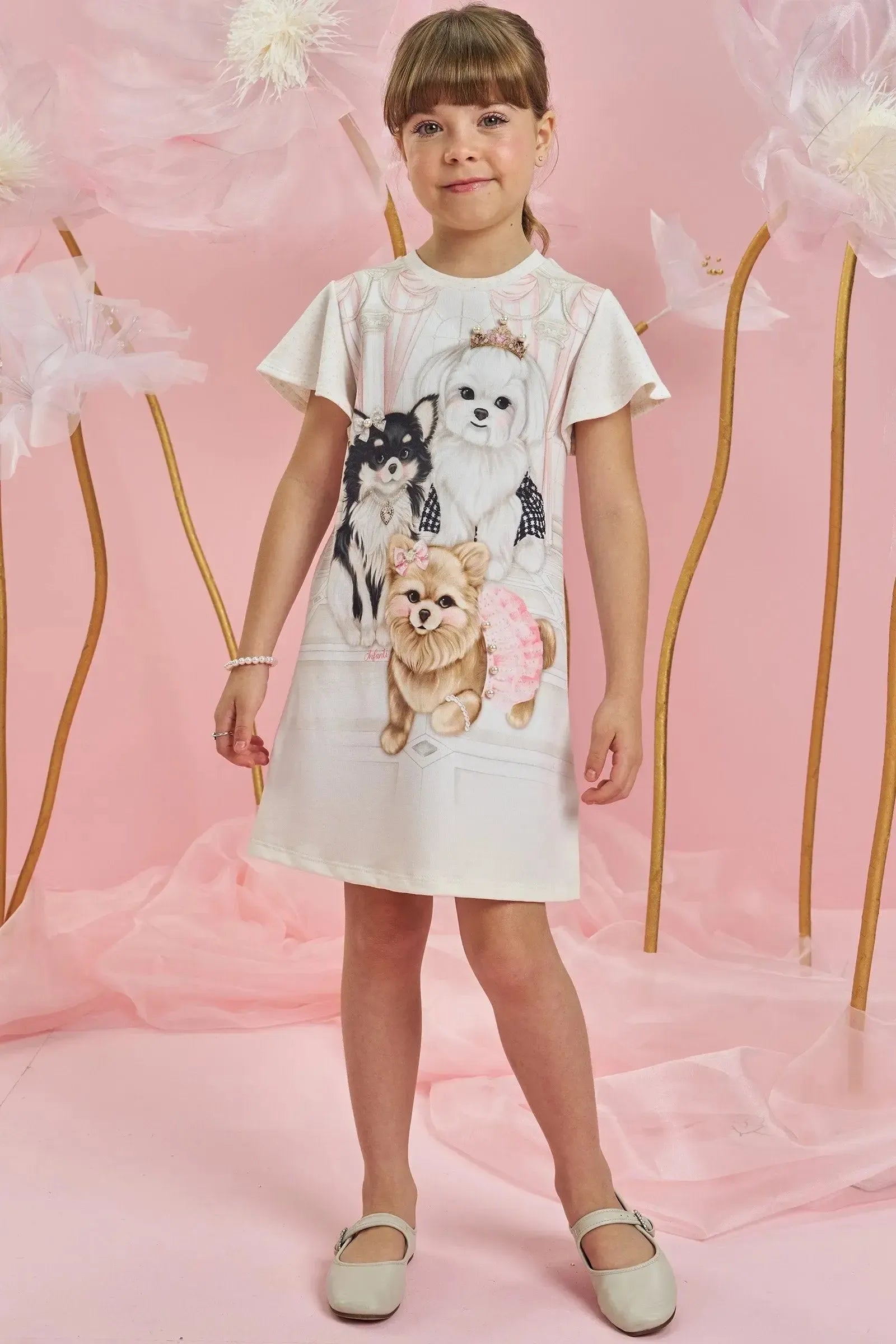 Vestido em Molevisco 82832 Infanti Infantil Menina