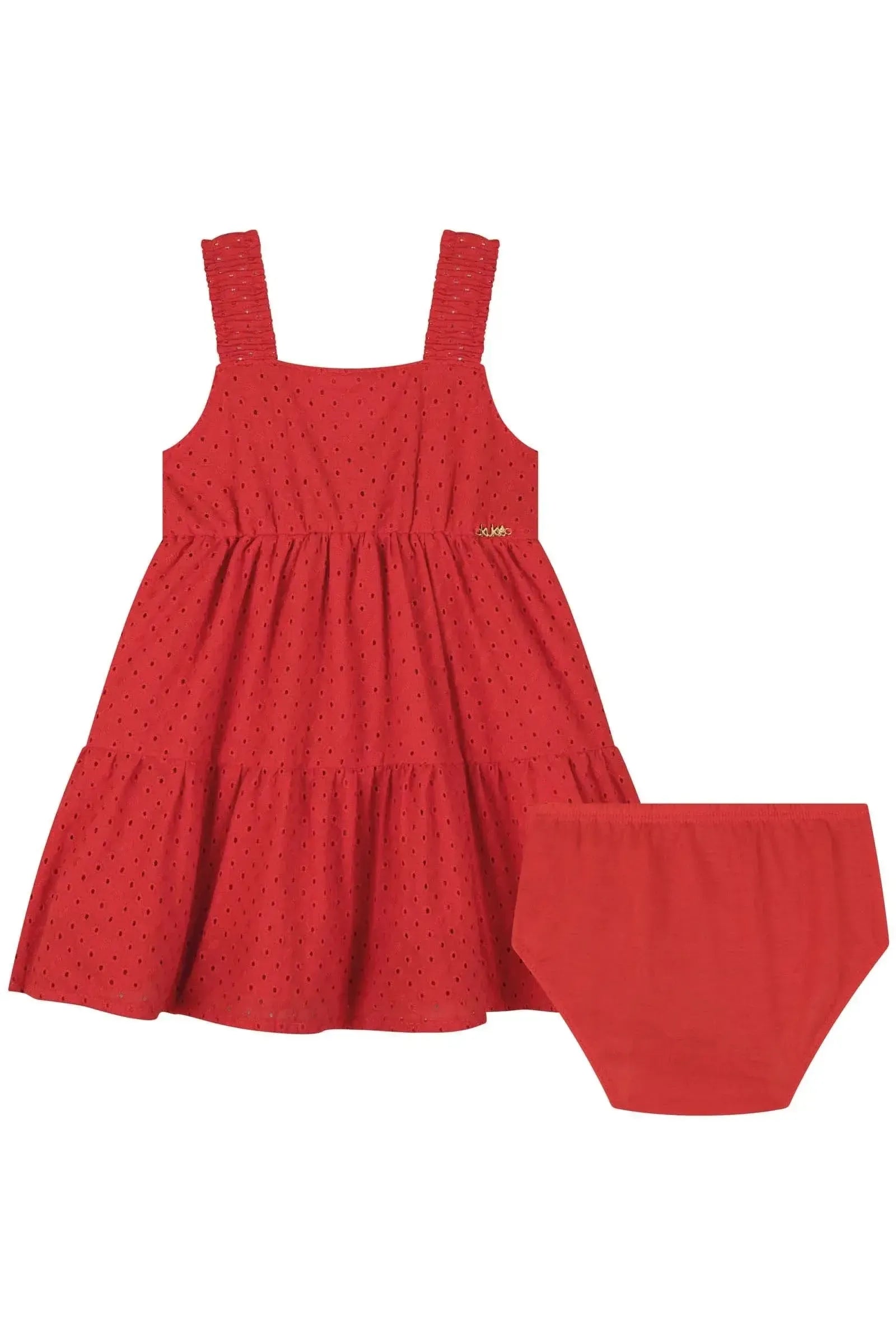 Vestido em Tecido Laise (Acompanha Calcinha) 85138 Kukiê Bebê Menina