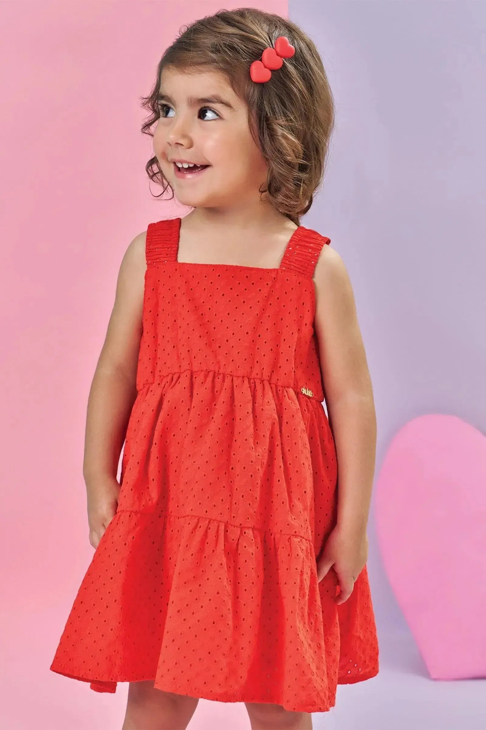 Vestido em Tecido Laise (Acompanha Calcinha) 85138 Kukiê Bebê Menina