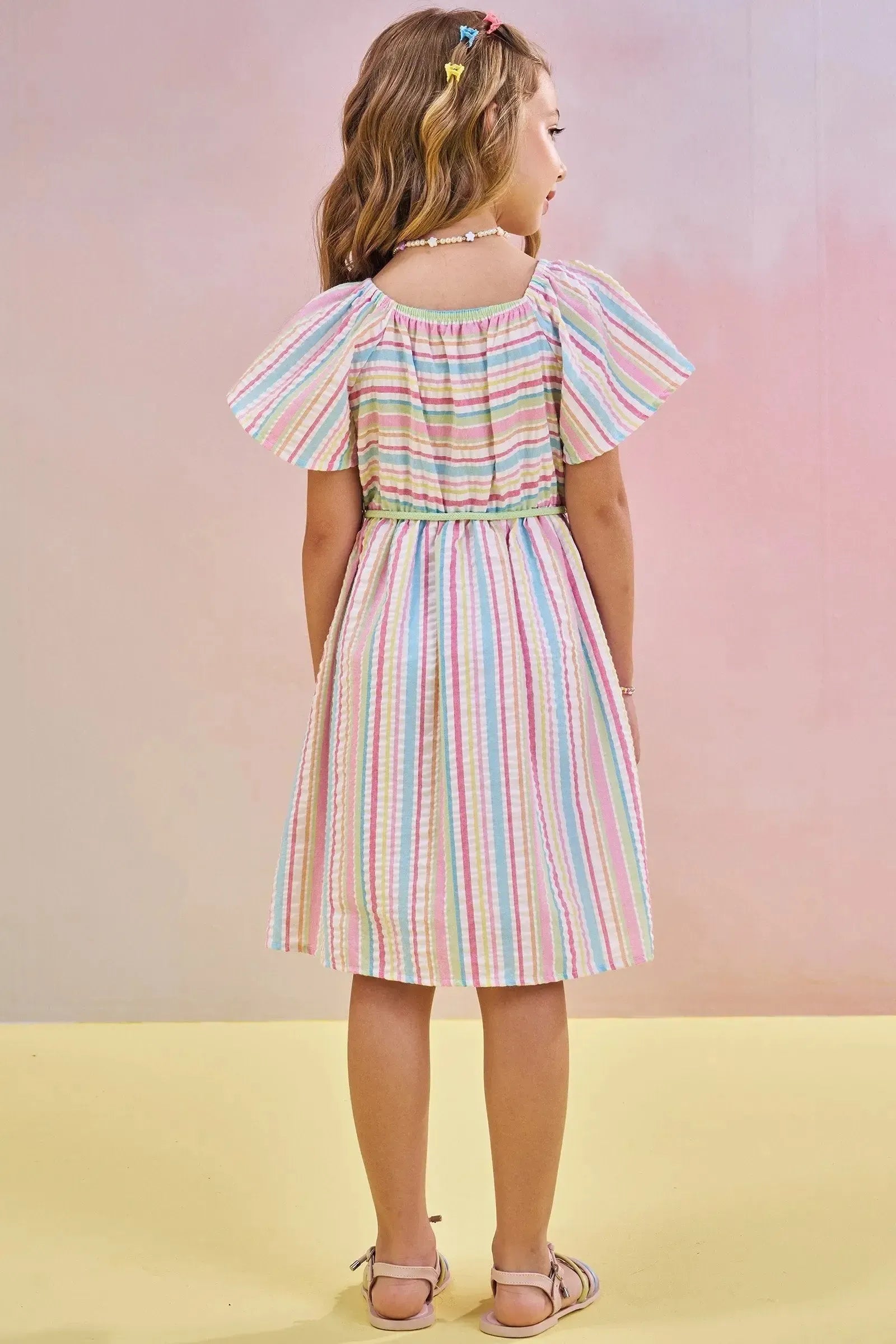 Vestido em Tecido Rainbow 82841 Infanti Infantil Menina
