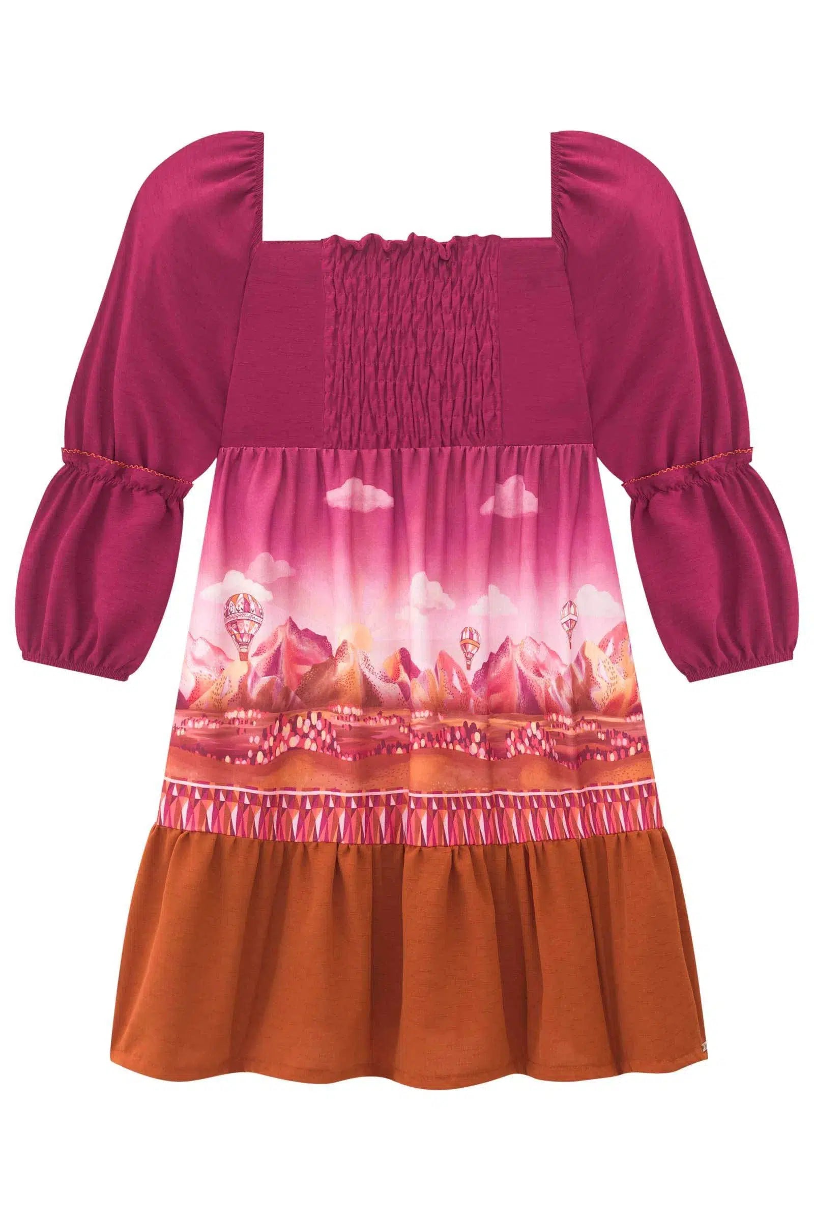 Vestido em Tecido Texturizado e Air Flow 70369 Infanti