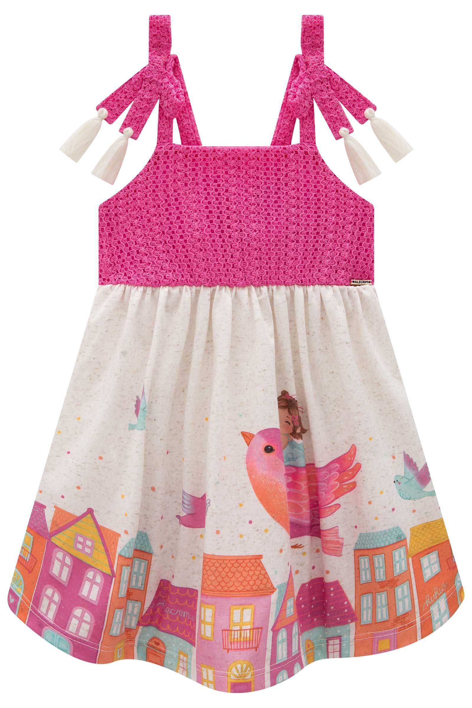 Vestido em Tecido Tricot e Cotton Linho 77285 Kukiê