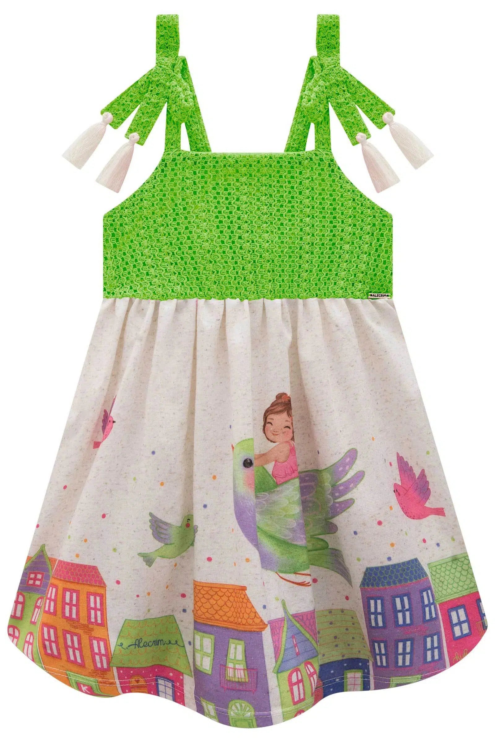 Vestido em Tecido Tricot e Cotton Linho 77285 Kukiê