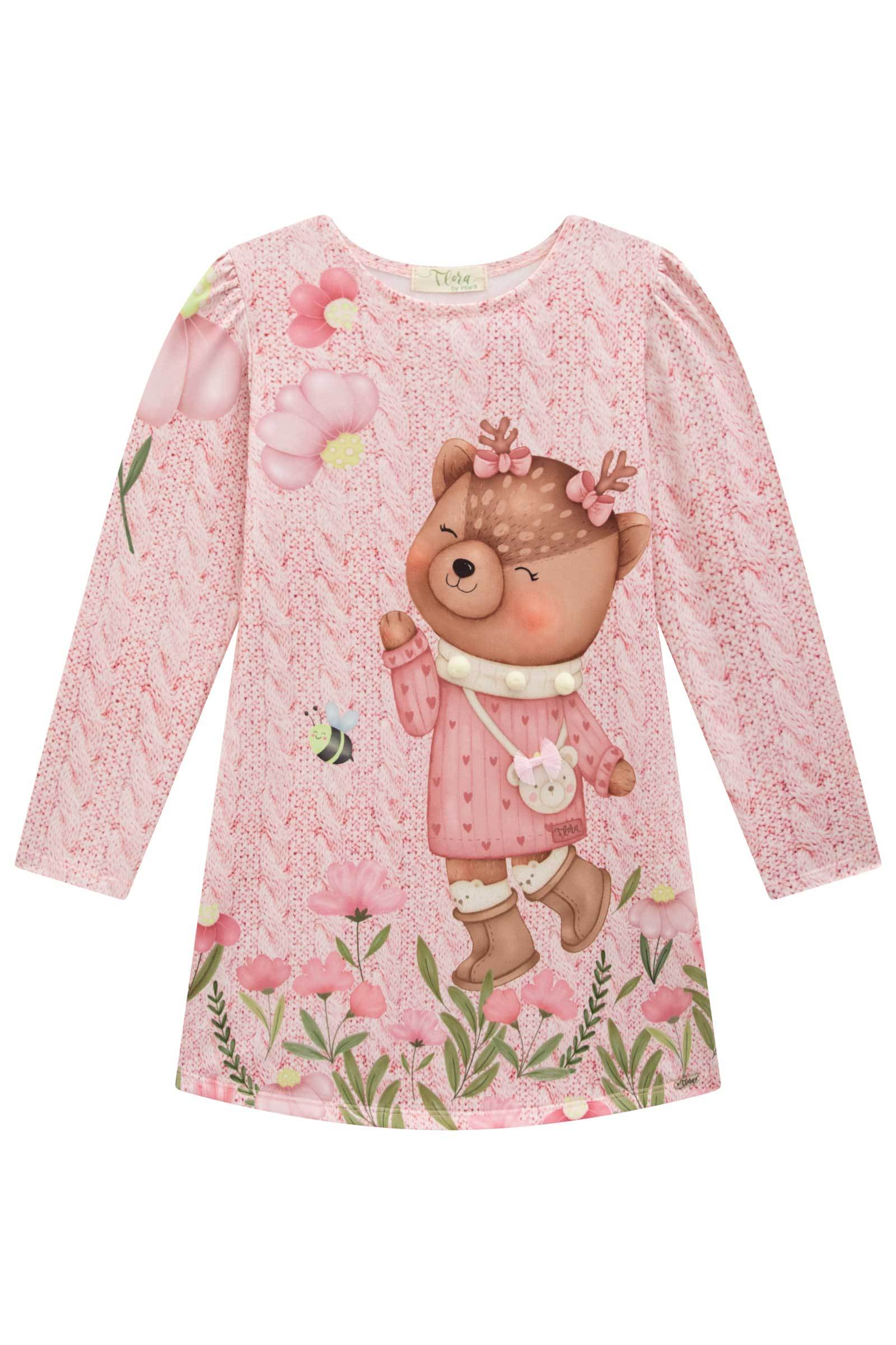 Vestido em Termoskin Peluciado 79229 Infanti Infantil Menina