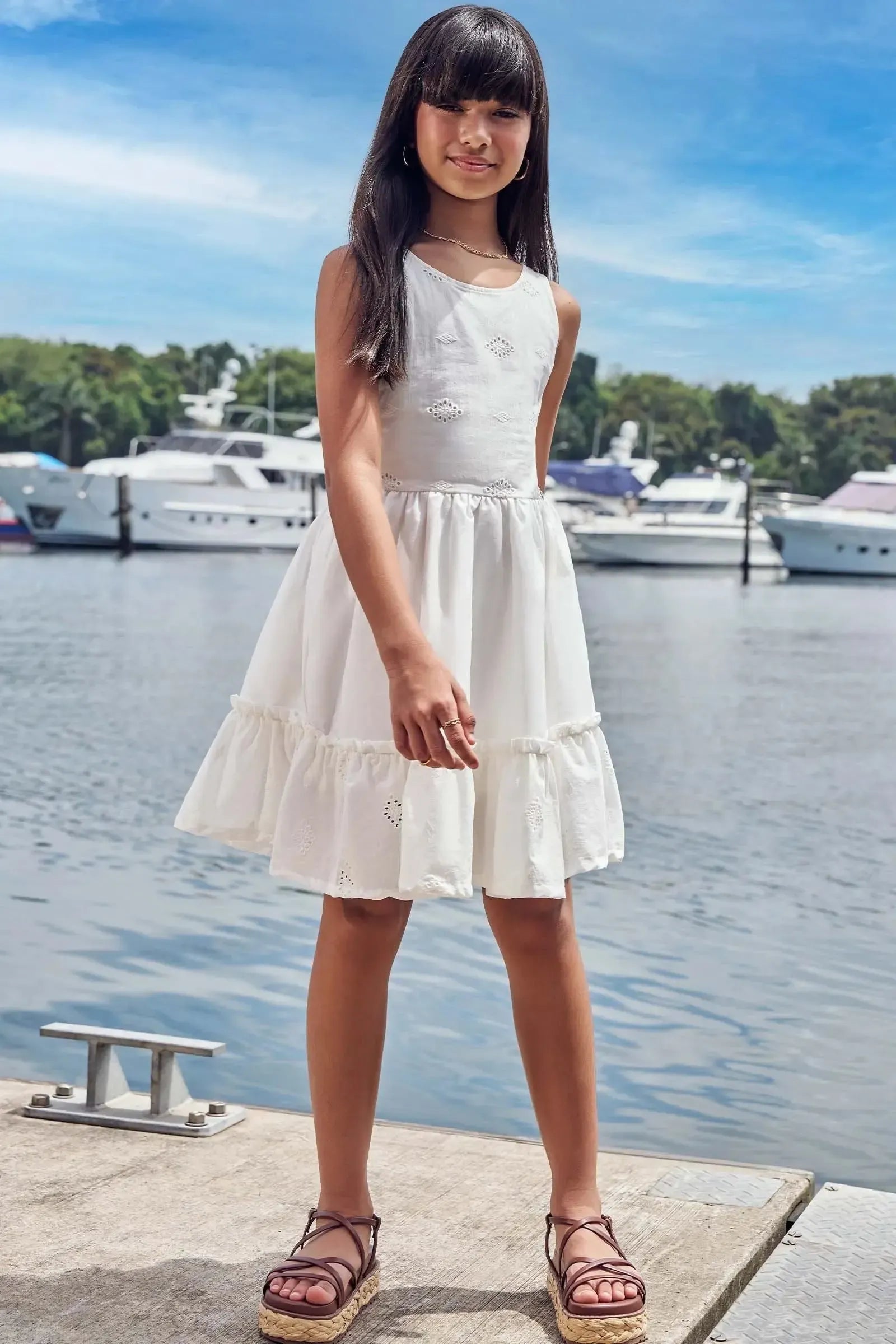 Vestido em Tricoline Laise 83934 Vic&Vicky Teen Menina