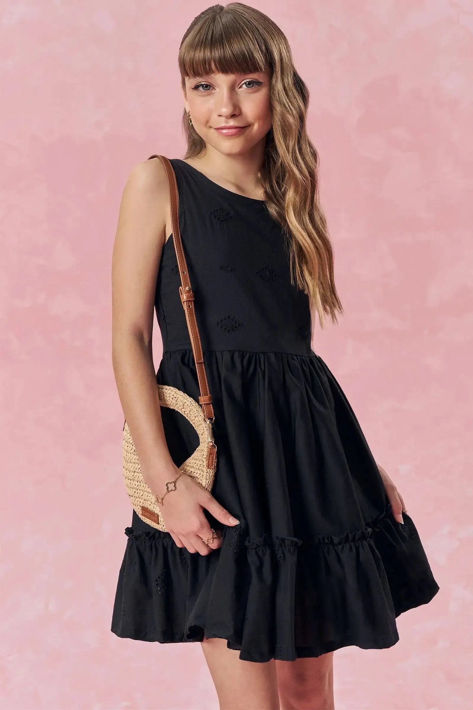 Vestido em Tricoline Laise 83934 Vic&Vicky Teen Menina