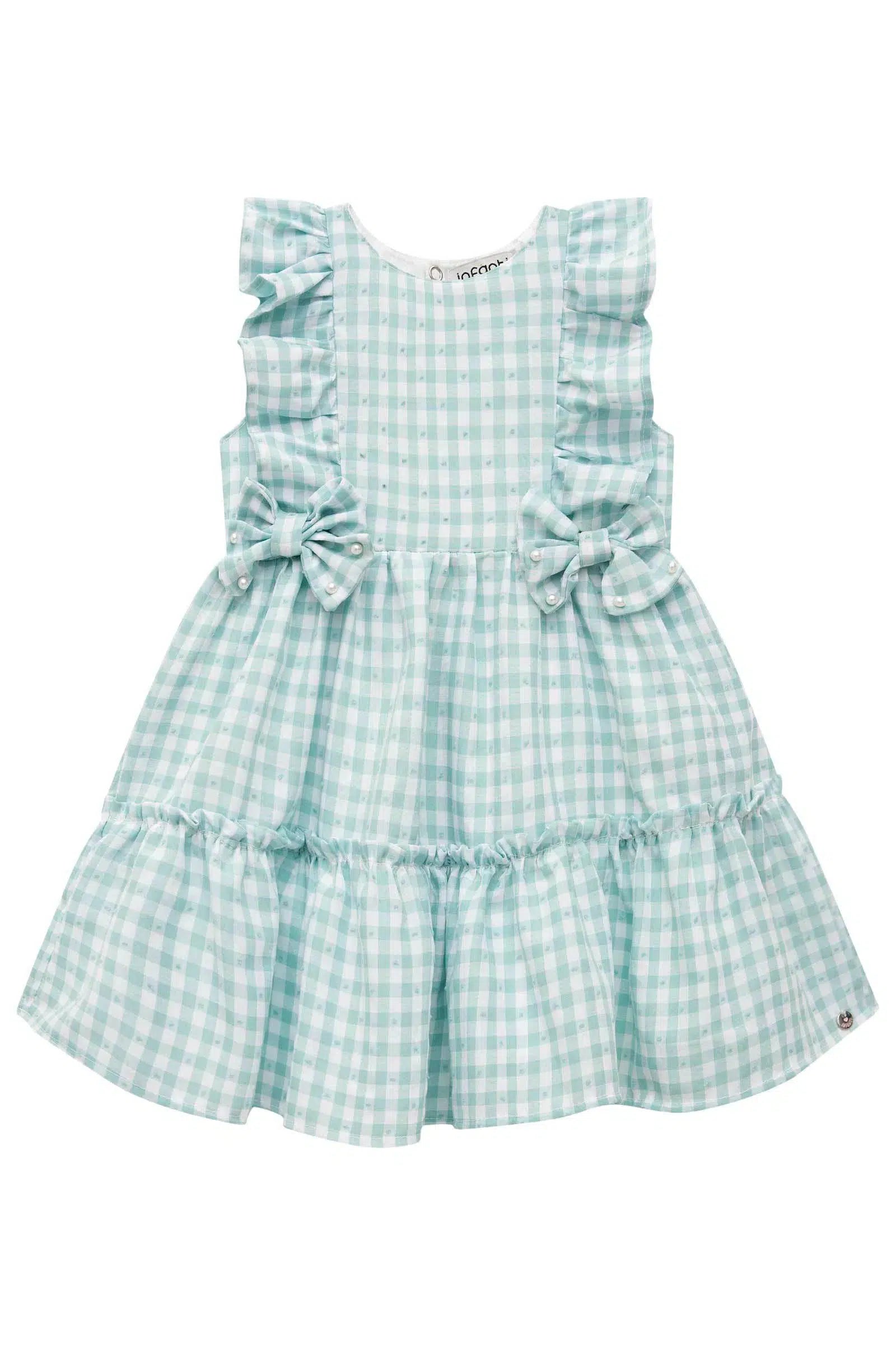 Vestido em Tricoline Vichy 75161 Infanti