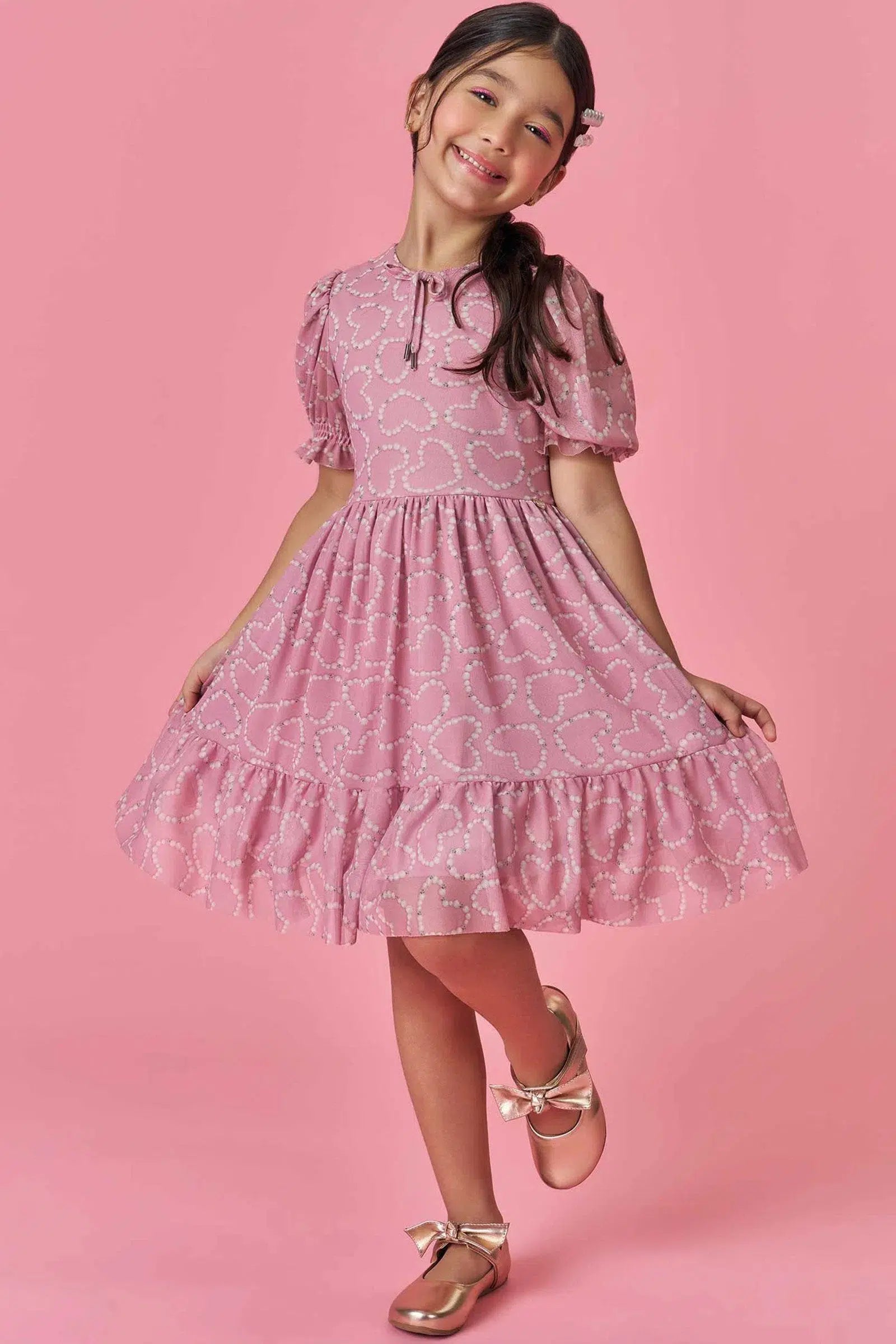 Vestido Infantil Menina em Tule com Elastano 82359 Kukiê