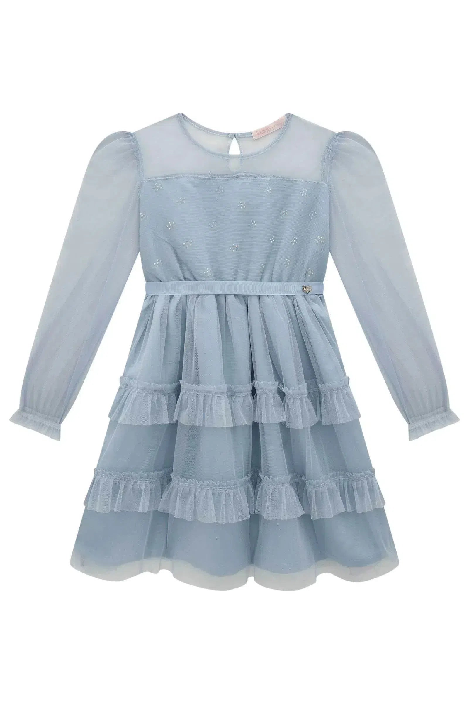 Vestido em Tule com Elastano 80090 Kukiê Infantil Menina