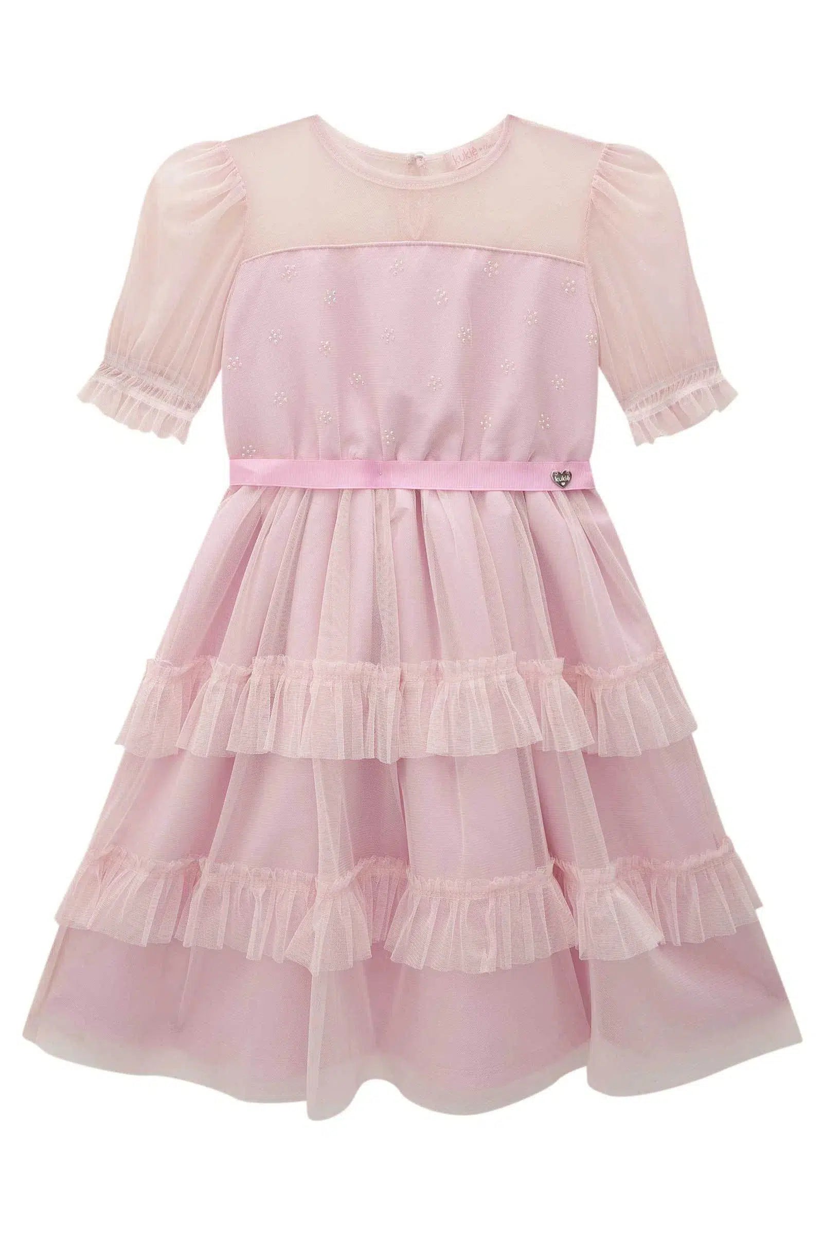 Vestido Infantil Menina em Tule com Elastano 82376 Kukiê