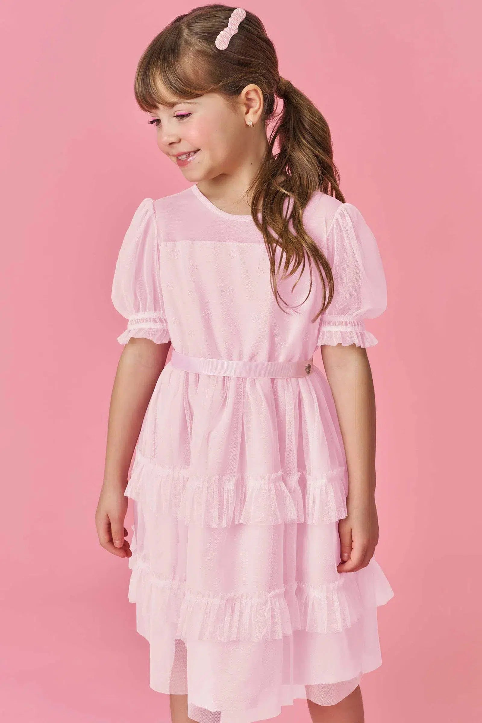 Vestido Infantil Menina em Tule com Elastano 82376 Kukiê