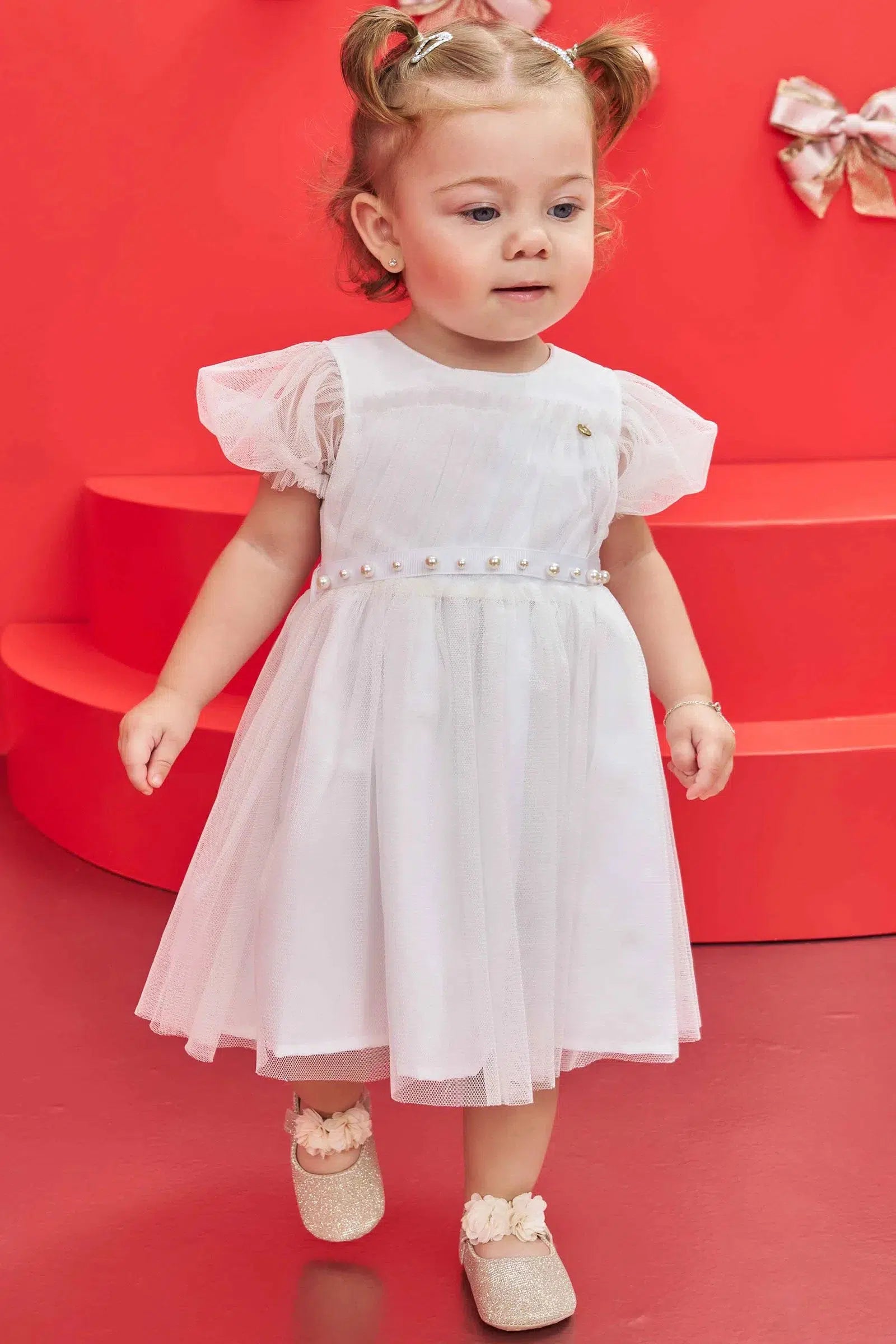 Vestido em Tule Dots 77583 Infanti