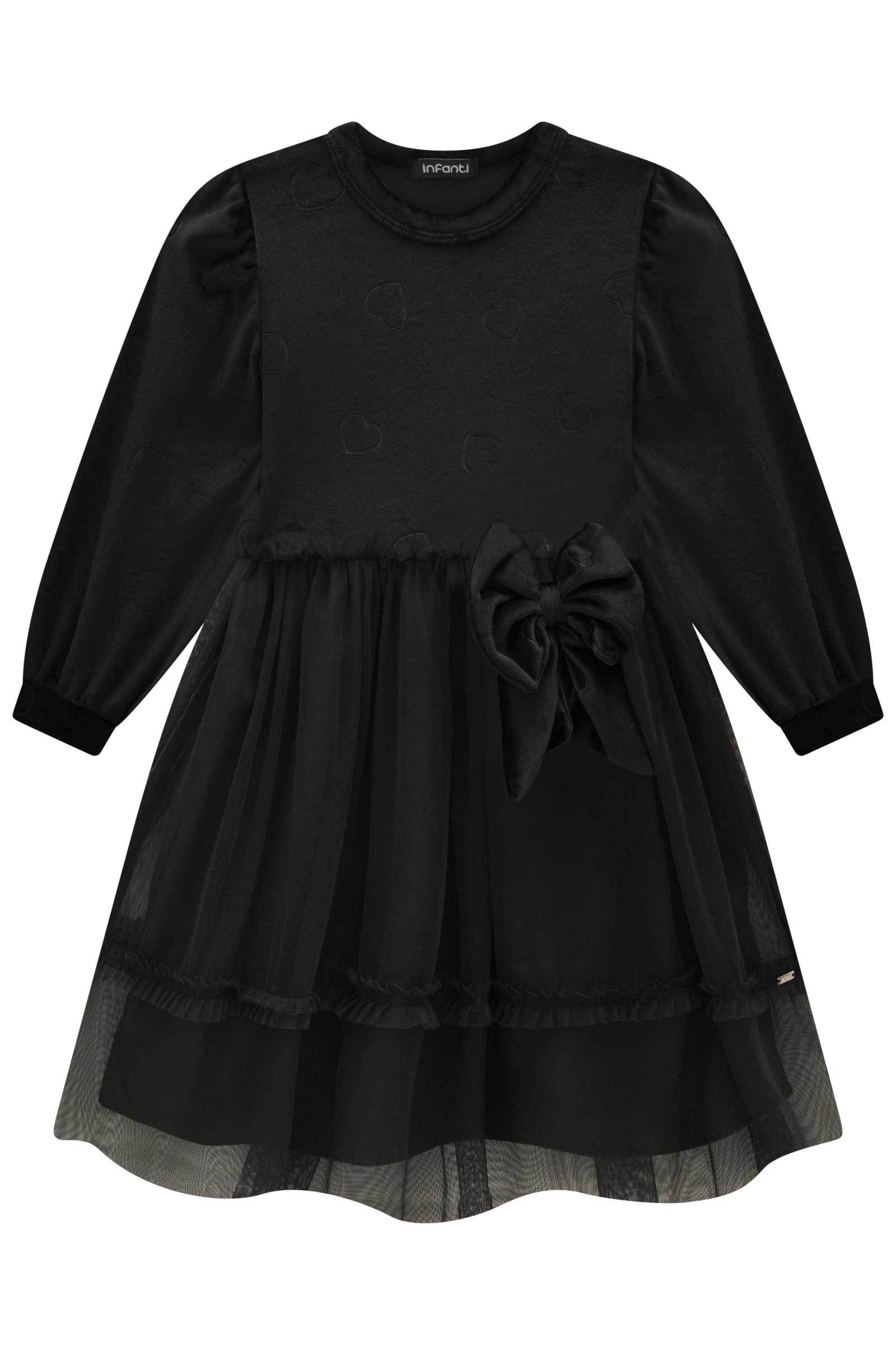 Vestido em Veludo e Tule 79674 Infanti Infantil Menina