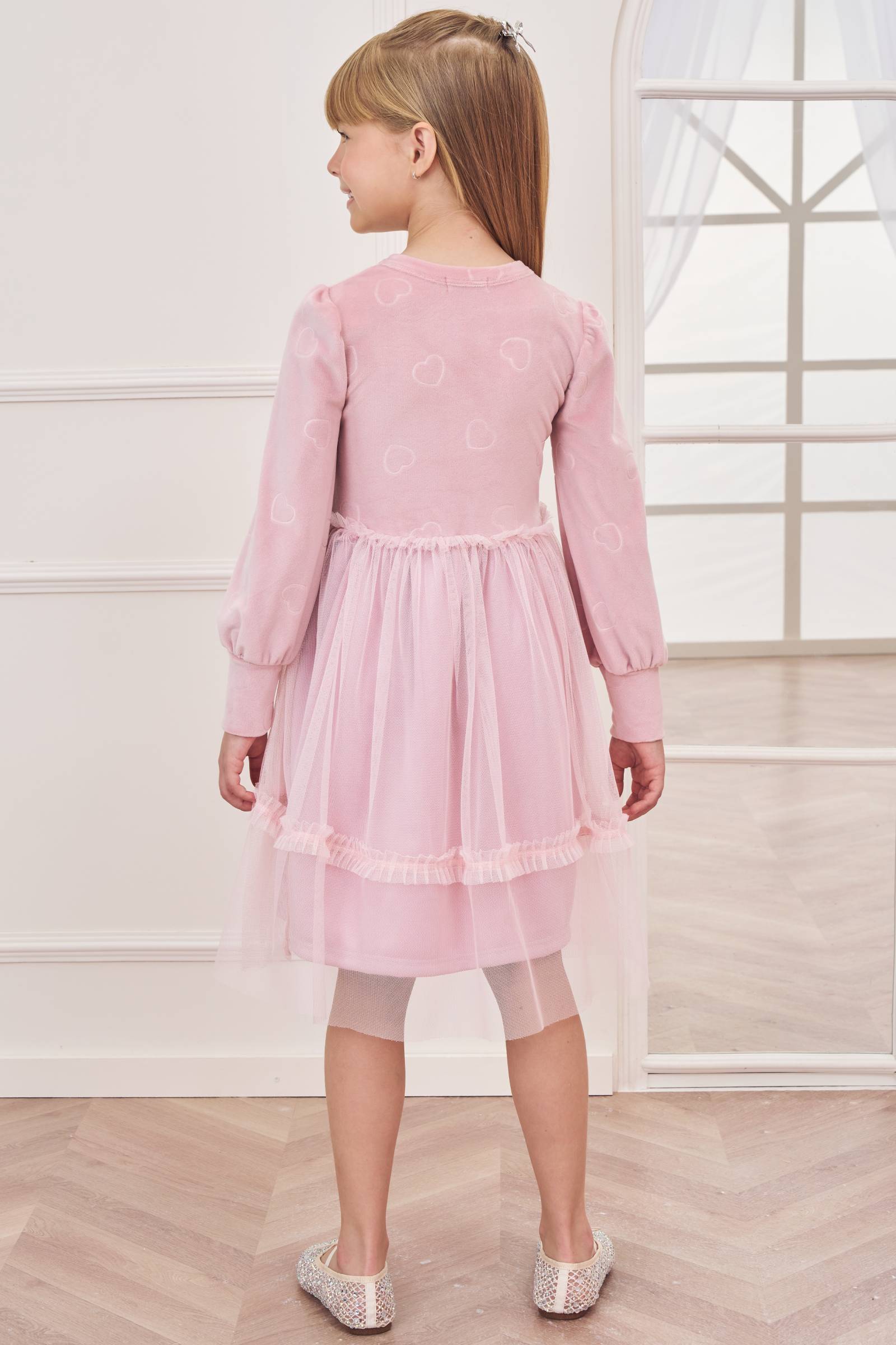 Vestido em Veludo e Tule 79674 Infanti Infantil Menina