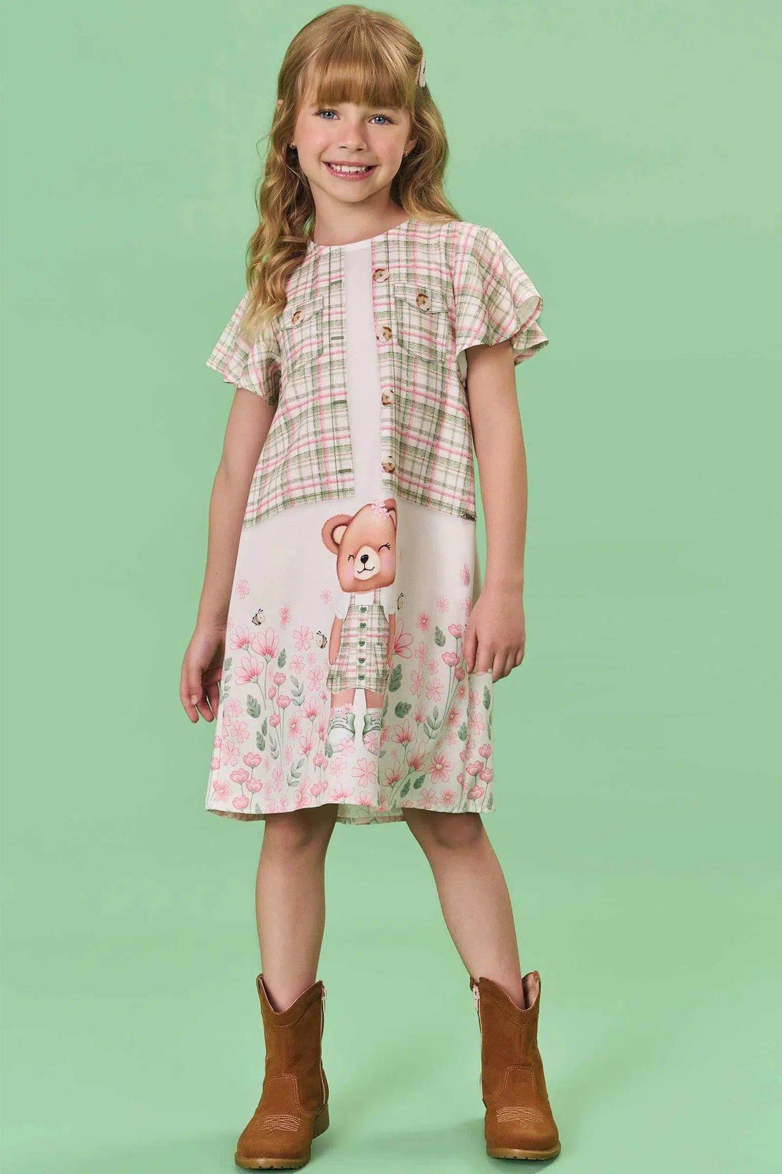 Vestido Infantil em Visco Twill 81518 Infanti