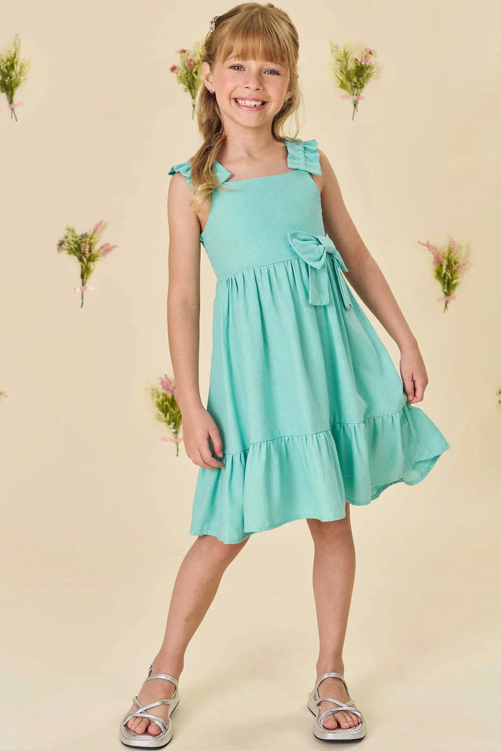 Vestido Infantil em Viscose Linho 81546 Infanti