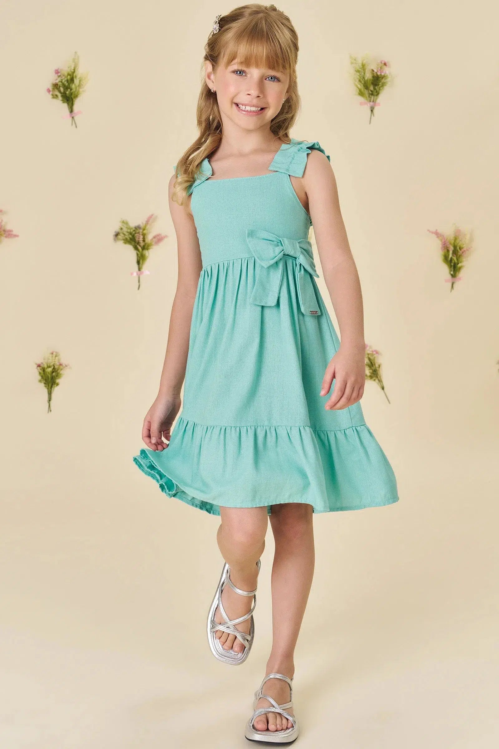 Vestido Infantil em Viscose Linho 81546 Infanti