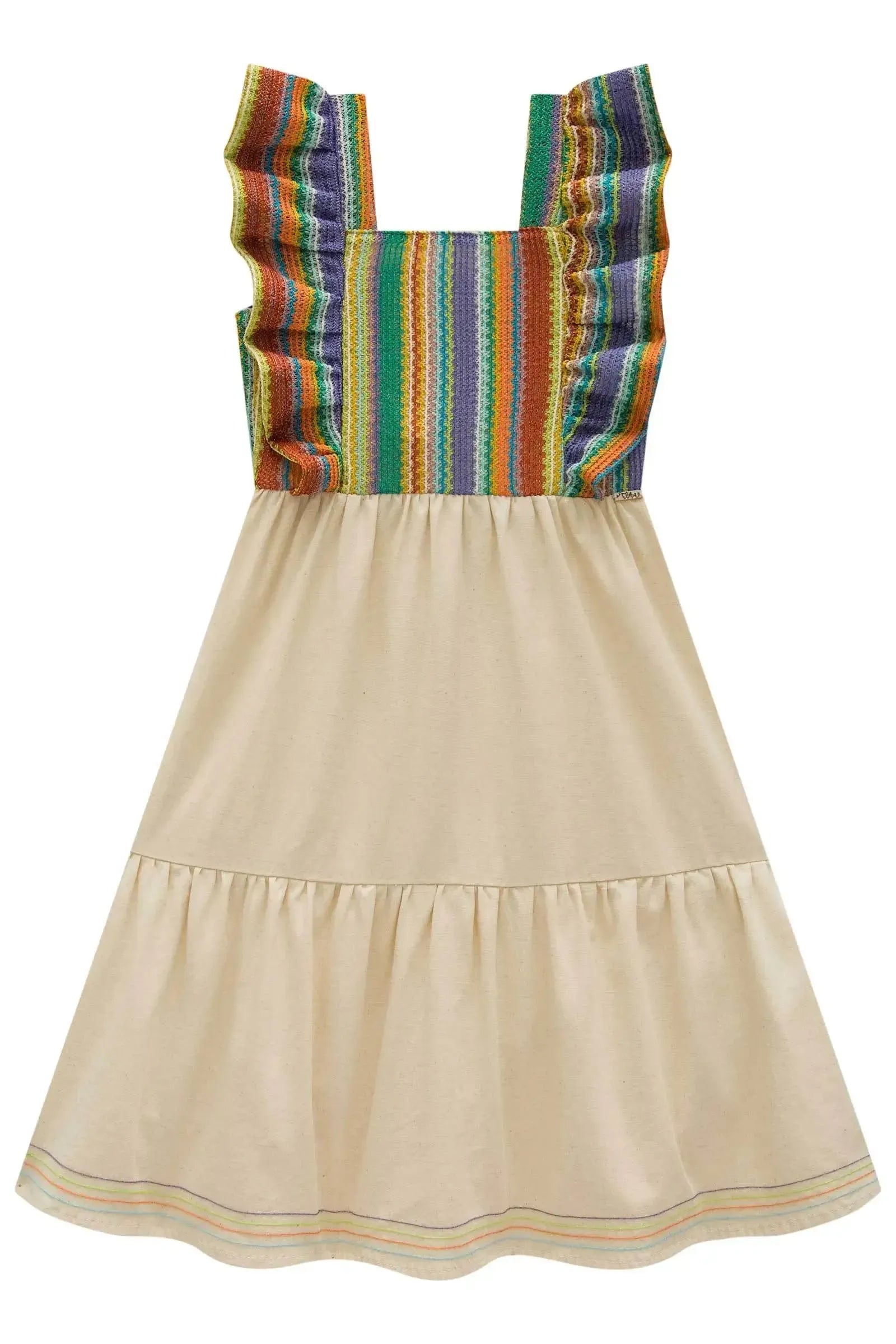 Vestido Midi em Malha Tricô e Linho com Elastano 85470 Infanti Infantil Menina