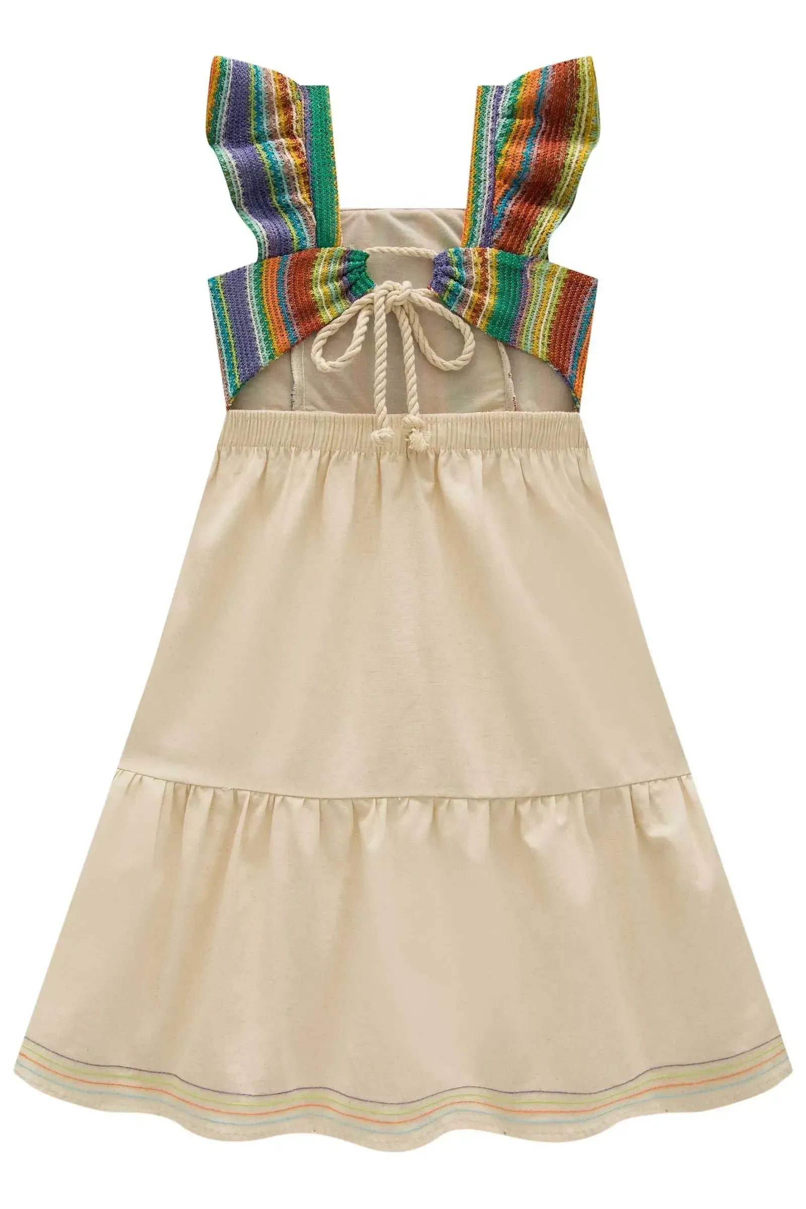 Vestido Midi em Malha Tricô e Linho com Elastano 85470 Infanti Infantil Menina