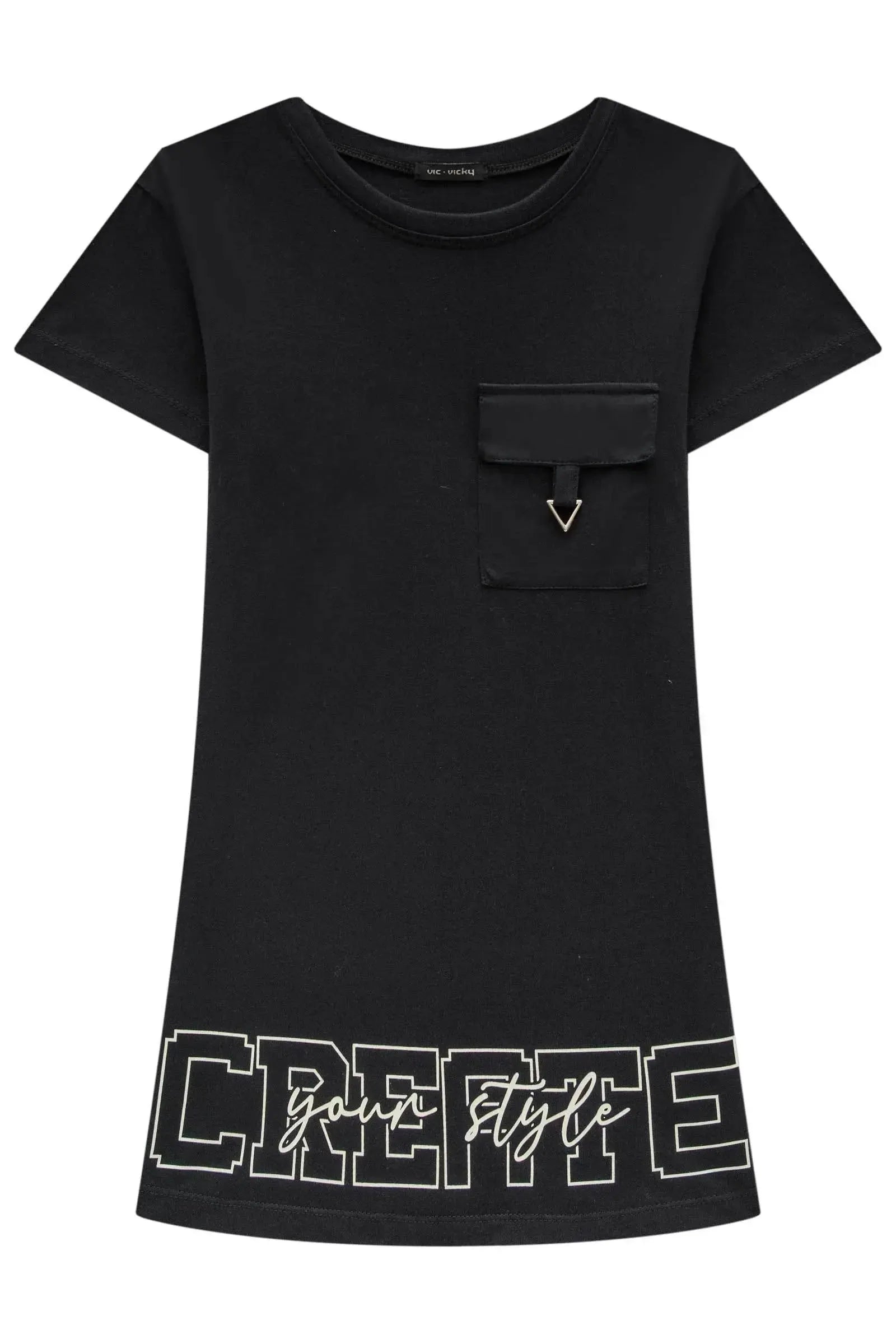 Vestido Tee Dress em Meia Malha 85721 Vic&Vicky Teen Menina