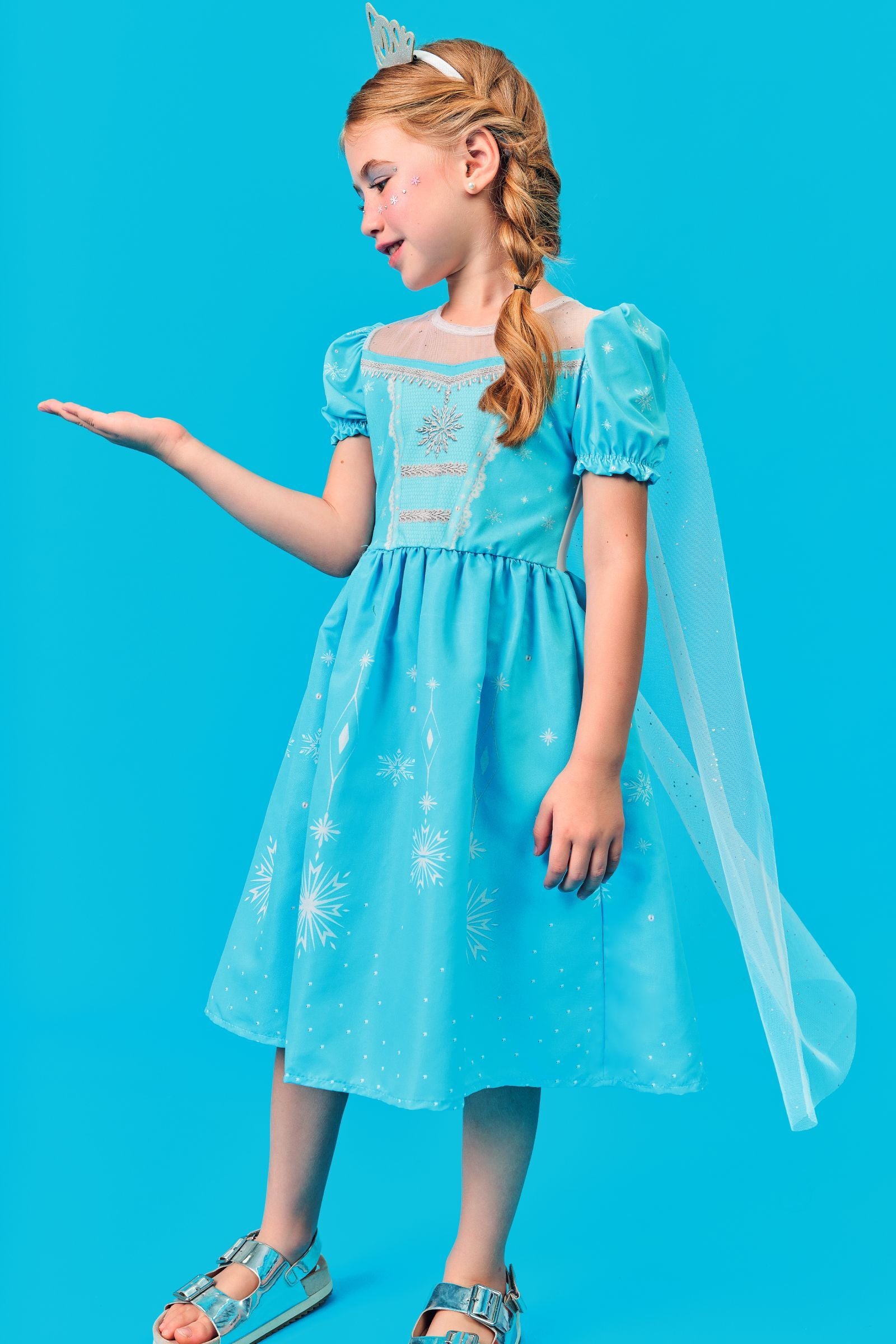 Fantasia Princesa Do Gelo (Vestido em Malha Uv e Nylon. (Acompanha Tiara) 76384 Kukiê